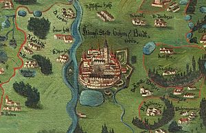 Archivo:České Budějovice, Mapa schwarzenberských panství 1711