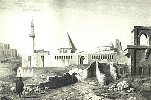 Archivo:Alaeddin Mosque Konya Turkey 1849 engraving