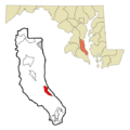Calvert County Maryland Incorporated and Unincorporated areas St. Leonard Highlighted