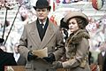 Colin Firth and Helena Bonham Carter filming