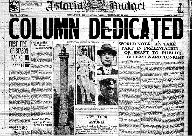 Dedication of Astoria Column