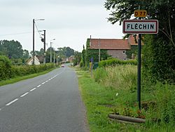 Fléchin (Pas-de-Calais) city limit sign Fléchin.JPG