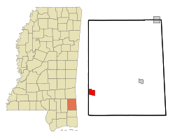 Greene County Mississippi Incorporated and Unincorporated areas McLain Highlighted.svg