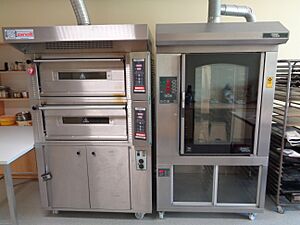 Archivo:Industrial hearth deck oven and rotary rack oven