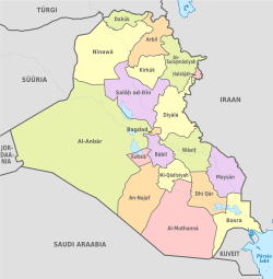 Iraq, administrative divisions - et - colored.svg