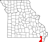 Map of Missouri highlighting Dunklin County.svg