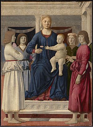 Archivo:Piero, madonna col bambino e 4 angeli, clark art institute