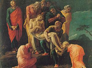 Archivo:Polidoro da Caravaggio Entierro de Cristo Museo di Capodimonte