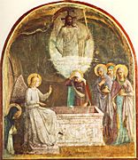 Resurrection of Christ and Women at the Tomb by Fra Angelico (San Marco cell 8)