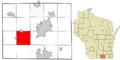 Rock County Wisconsin incorporated and unincorporated areas Plymouth highlighted