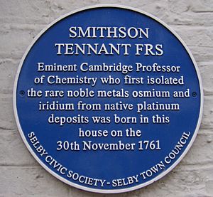 Archivo:Smithson Tennant Blue Plaque