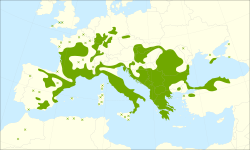 Distribución de Sorbus domestica.