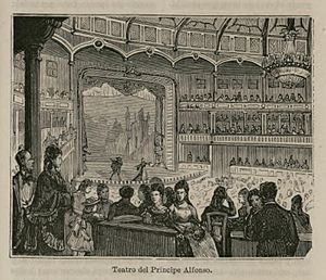 Archivo:Teatro del Príncipe Alfonso, Madrid, en la Guía de Madrid, manual del madrileño y del forastero (1876) p 571