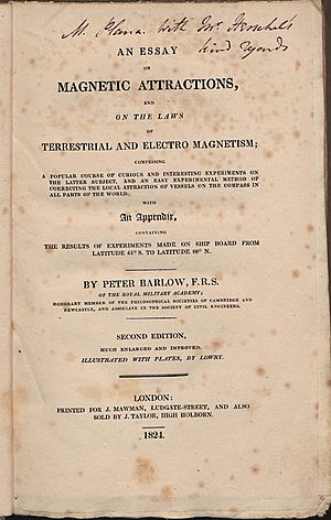 Archivo:Barlow, Peter – Essay on magnetic attractions, and on the laws of terrestrial and electro magnetism, 1824 – BEIC 751993