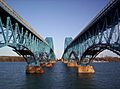 Between the Grand Island bridges