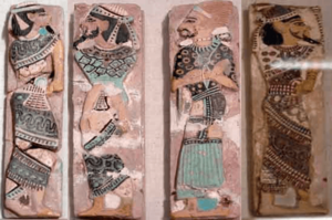 Archivo:Canaanites and Shasu Leader captives from Ramses III's tile collection; By Niv Lugassi
