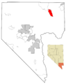 Clark County Nevada Incorporated and Unincorporated areas Moapa Valley Highlighted