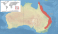 Limnodynastes terraereginae map-fr