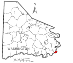 Map of West Brownsville, Washington County, Pennsylvania Highlighted.png