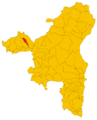 Map of comune of Lei (province of Nuoro, region Sardinia, Italy) - 2016