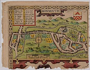 Archivo:Old map of Monmouth, Wales