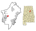 St. Clair County Alabama Incorporated and Unincorporated areas Odenville Highlighted