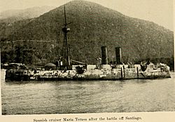 Archivo:Wreck of the armored cruiser Infanta María Teresa, 1898