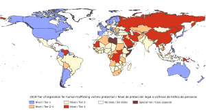 Archivo:2019, Legislación contra el tráfico de personas, Mapa del mundo