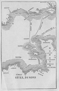 Archivo:Almanach Nouvelle Chronique de Jersey 1891 carte localisation Îles de la Manche