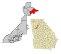 Fulton County Georgia Municipalities Map Johns Creek Highlighted