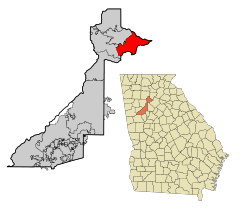 Fulton County Georgia Municipalities Map Johns Creek Highlighted.svg