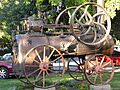 Locomóvil agrícola, fabricado por Marshall hacia el año 1900, expuesto en Talagante, Chile