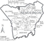 Archivo:Map of Henderson County North Carolina With Municipal and Township Labels