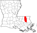 Map of Louisiana highlighting Tangipahoa Parish
