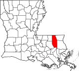 Map of Louisiana highlighting Tangipahoa Parish.svg