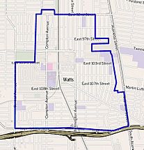 Map of Watts neighborhood, Los Angeles, California.jpg