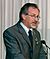 Stephen Spielberg speaking at the Pentagon on 11 August 1999