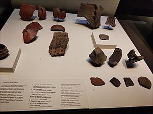 Archivo:Técnicas de decoración en arcilla - Cueva de la Mujer (Alhama de Granada). M.A.N
