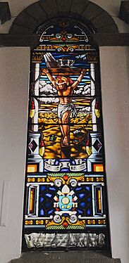 Vitral de Cristo Crucificado, Santuario de Belén, Popayán