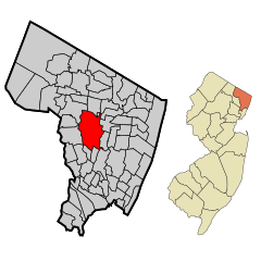 Bergen County New Jersey Incorporated and Unincorporated areas Paramus Highlighted.svg