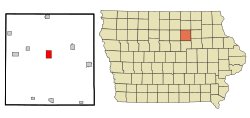 Butler County Iowa Incorporated and Unincorporated areas Allison Highlighted.svg