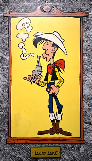 Archivo:Charleroi - station Janson - Lucky Luke - 01