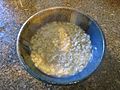 Cooked oatmeal in bowl