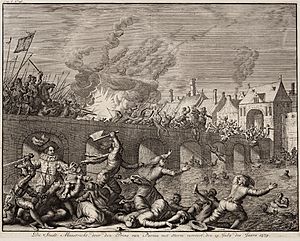 Archivo:De stadt Maastricht, door den prins van Parma (Alexander Farnese) met storm verovert, den 29 july des jaars 1579 (Jan Luyken, 1679)