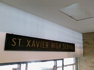 Archivo:Former St. Xavier High School sign
