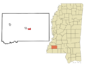 Franklin County Mississippi Incorporated and Unincorporated areas Bude Highlighted