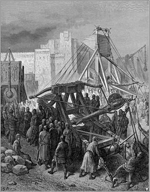 Archivo:Gustave dore crusades the crusaders war machinery