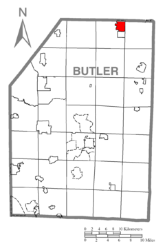 Map of Cherry Valley, Butler County, Pennsylvania Highlighted.png