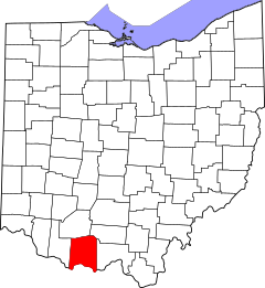 Map of Ohio highlighting Adams County.svg