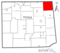 Map of Tioga County Pennsylvania Highlighting Jackson Township